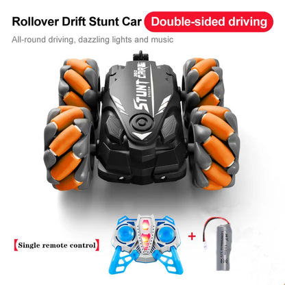360° Rollover Drift Stunt Car – Double-Sided RC Car with Gesture Control Watch & LED Lights