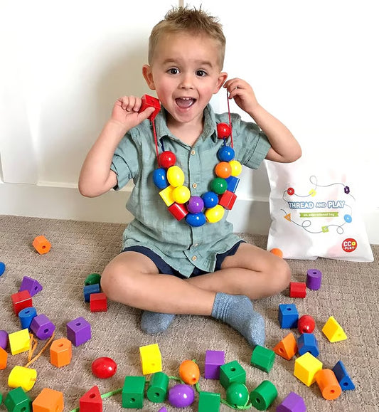 Colorful Lacing Beads Set - Educational Threading Toy for Kids