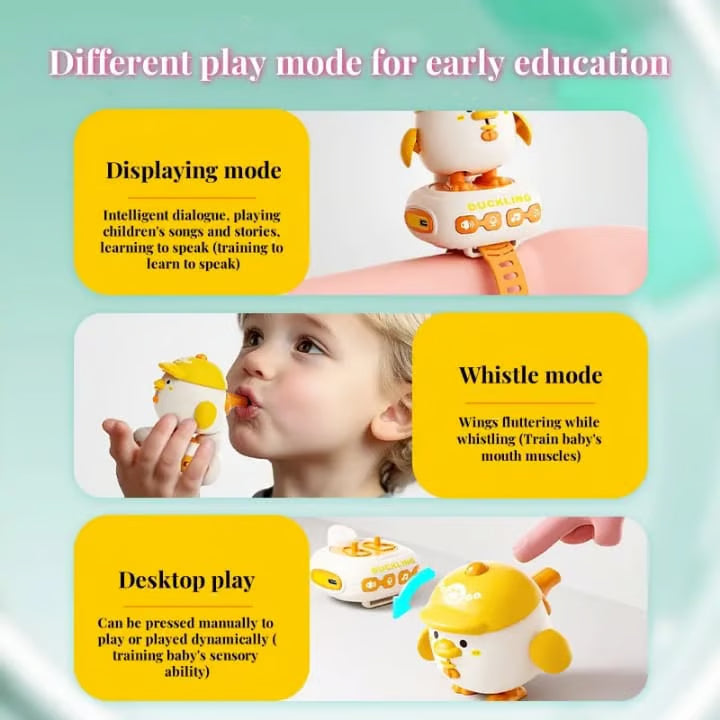 Cute Duck Interactive Smart Watch for Kids - Educational Learning Toy with Songs & Stories