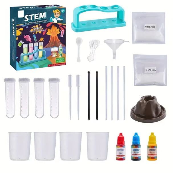 STEM Chemistry Kit for Kids - 14-in-1 Science Experiments Set with Lab Equipment