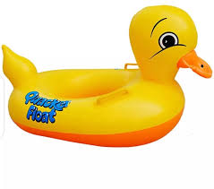 Inflatable Duck Shape Trumpet Boat - Kids Pool Float with Safety Seat