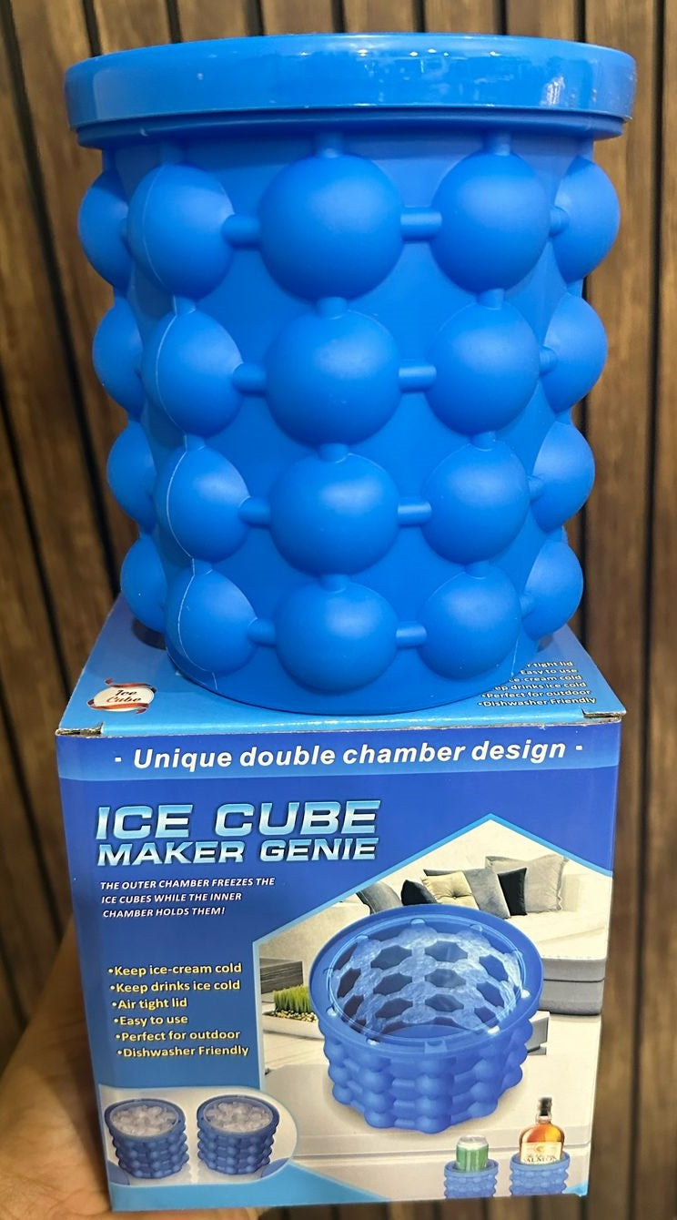 Ice Genie – Space-Saving Silicone Ice Cube Maker (Holds 120 Ice Cubes)