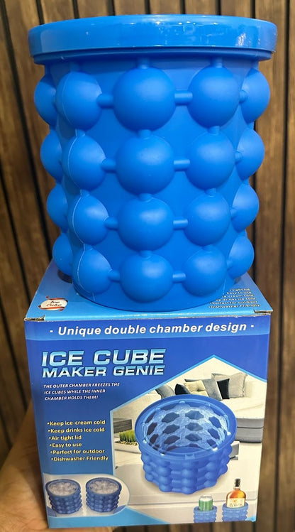 Ice Genie – Space-Saving Silicone Ice Cube Maker (Holds 120 Ice Cubes)