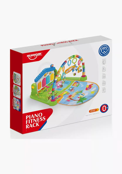 3-in-1 Musical Baby Play Gym & Activity Mat Fitness Rack with Piano Keyboard