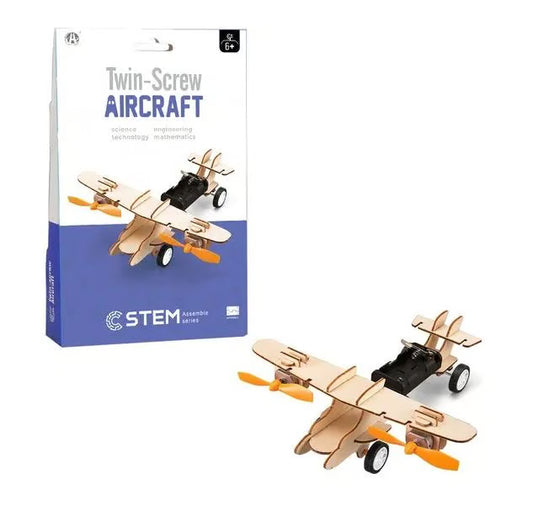 STEM Twin-Screw Aircraft Building Kit - Educational DIY Propeller Plane Toy for Kids 6+