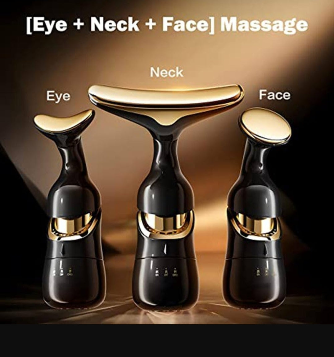 3-in-1 Face, Neck & Eye Beauty Massager – Spiral Interchangeable Heads