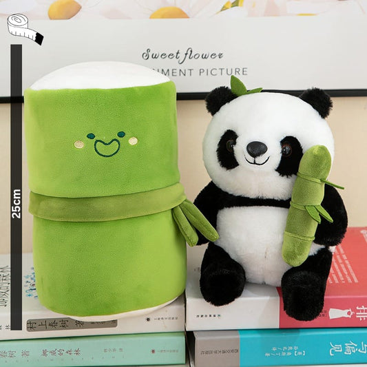 Panda with Bamboo Stuffed Toy with Plush Bag - 25cm Premium Plush Set