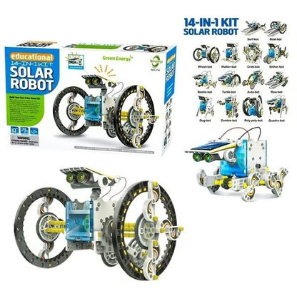 14-in-1 تعلیمی سولر روبوٹ کٹ - بچوں کے لیے STEM سیکھنے کا کھلونا۔
