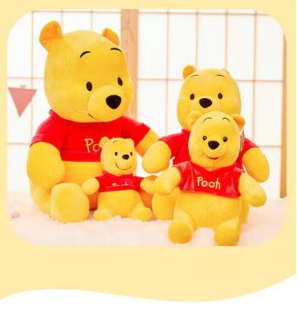 Winnie the Pooh Stuffed Toy - Soft Plush Bear with Red Shirt or Hoodie