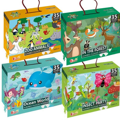 35 ٹکڑوں کا جمبو فلور پزل بچوں کے لیے سیٹ - 3+ عمر کے تعلیمی سیکھنے والی پہیلیاں