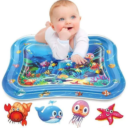 بیبی واٹر پلے چٹائی - شیر خوار بچوں کے لیے Inflatable ٹمی ٹائم سینسری کھلونا۔