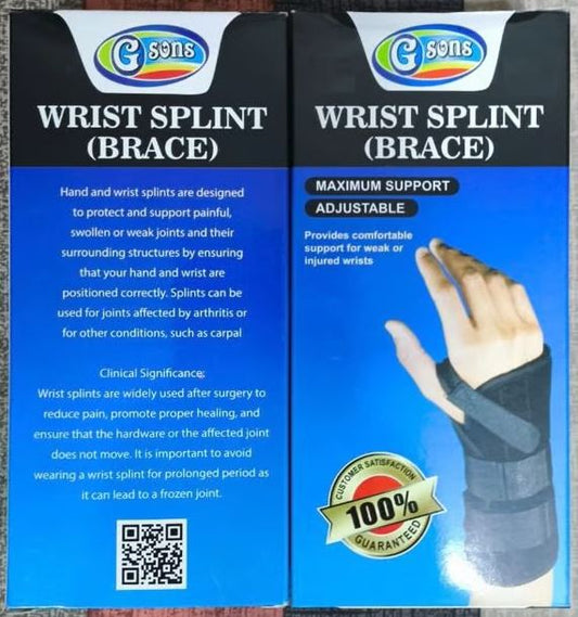 Wrist Splint Brace - Adjustable Support for Carpal Tunnel, Arthritis & Wrist Pain Relief