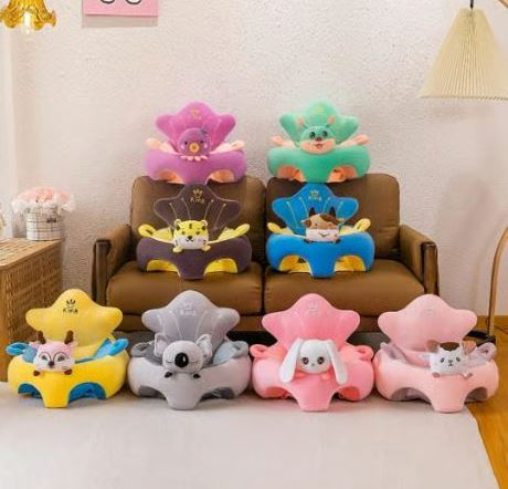 Cute Character Plush Toy Sofa - Soft Stuffed Animal Cushion Chair for Kids