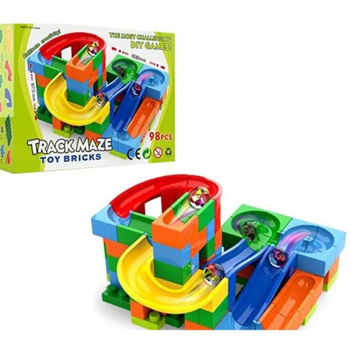ٹریک بھولبلییا کھلونا اینٹوں - بچوں کے لیے 98 ٹکڑوں کا DIY بلڈنگ سیٹ