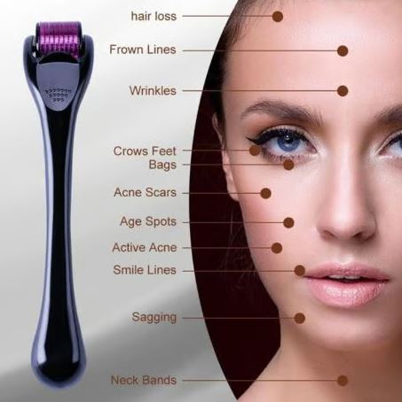 Dermaroller 540 Needles - چہرے اور جسم کے لیے پروفیشنل مائیکرونیڈلنگ رولر