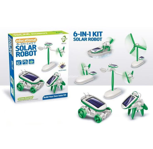 6-in-1 Educational Solar Robot Kit - Build Your Own Green Energy Toys