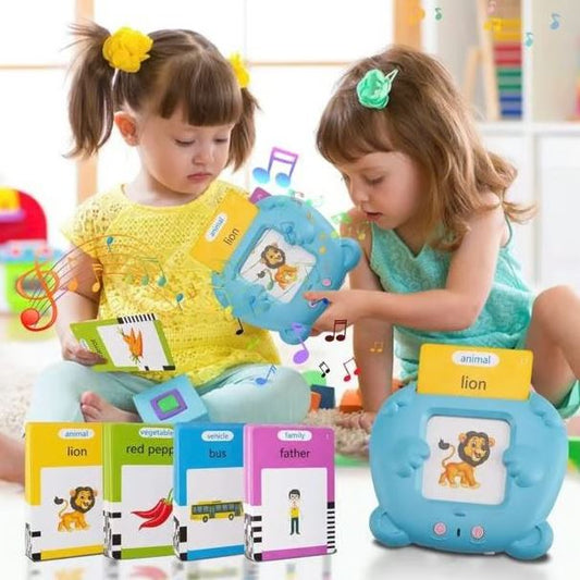 انٹرایکٹو لرننگ فلیش کارڈز - بچوں کے لیے تعلیمی کھلونا | جانور، خوراک اور خاندانی الفاظ