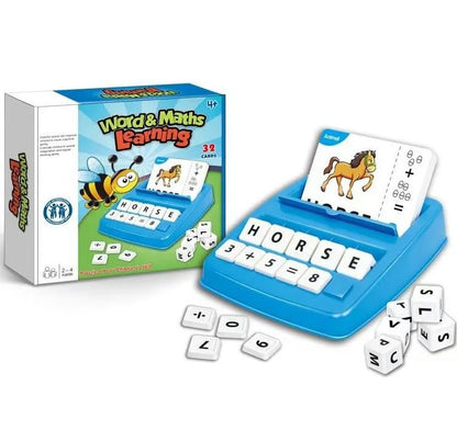 Word & Maths Learning Educational Toy - 32 Flash Cards Spelling & Math Game for Kids 4+