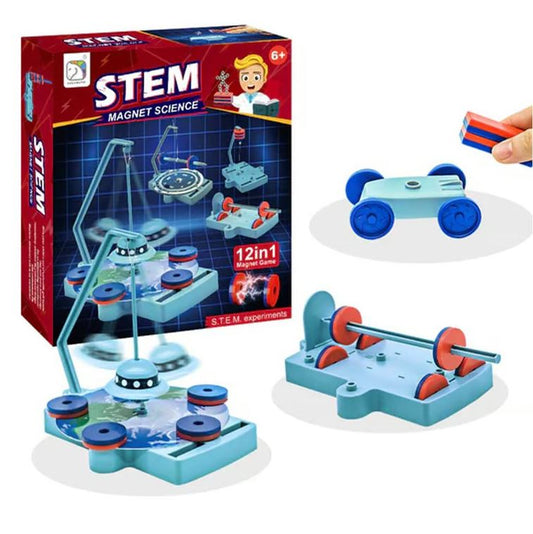 STEM Magnet Science Kit - 12-in-1 Educational Experiments for Kids Ages 6+