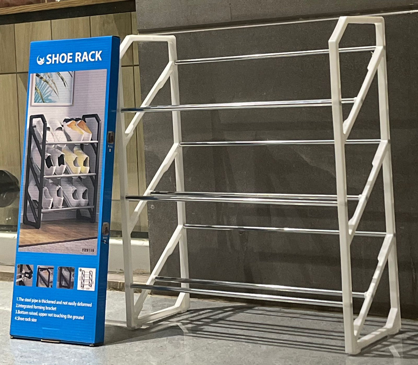 3-Tier Steel Shoe Rack – Space-Saving Entryway Organizer (YX9119)