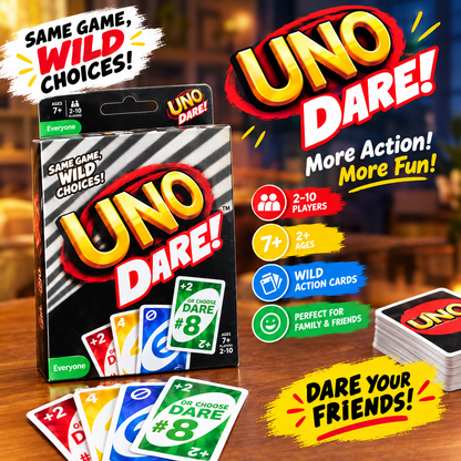UNO Dare Card Game – Wild Action Cards for Family & Friends
