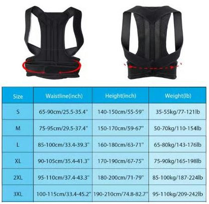 Posture Corrector Belt - Adjustable Back Support Brace for Men & Women