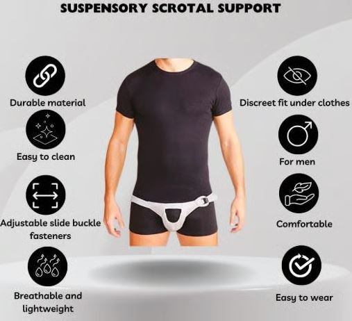 Men's Suspensory Scrotal Support - Breathable Adjustable Jockstrap