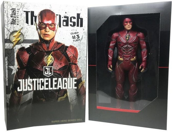 The Flash Justice League Super Hero Series Action Figure Cover #3 with premium windowed display box