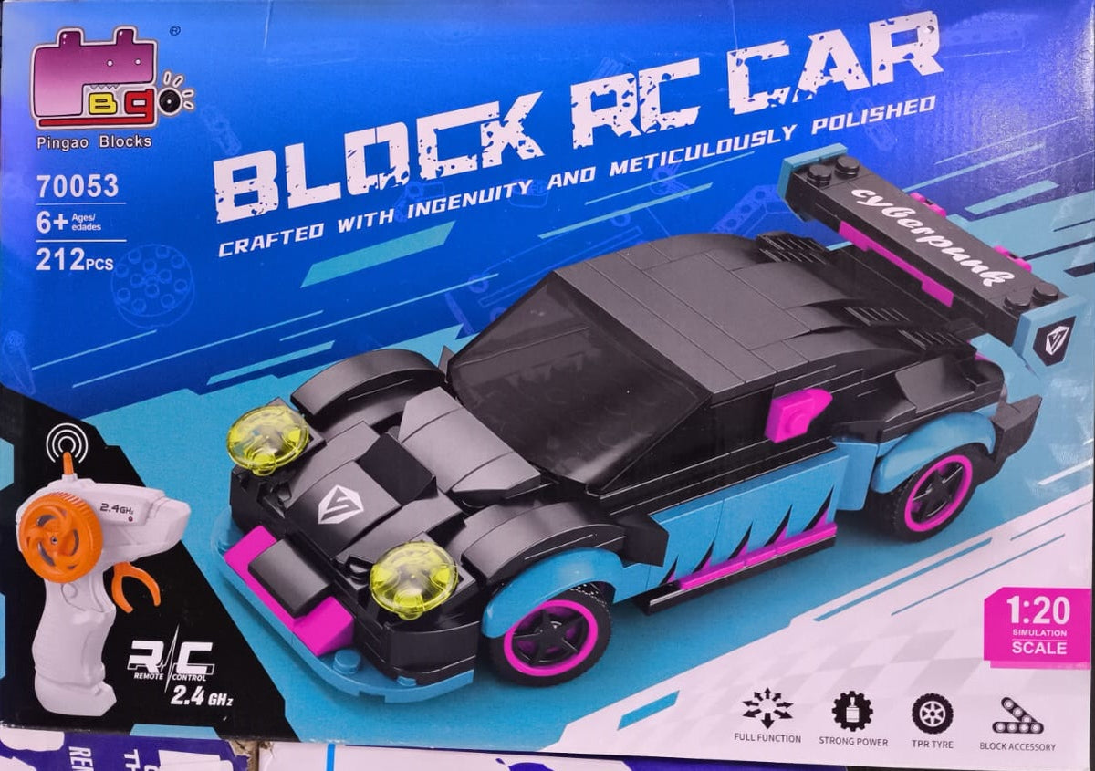 RC Car Construction Blocks – 212pcs 2.4GHz Remote Control Building Set (1:20 Scale) - 70053