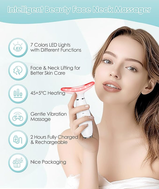 LED Photon Therapy Neck Lifting Massager - Anti-Wrinkle Face & Neck Device