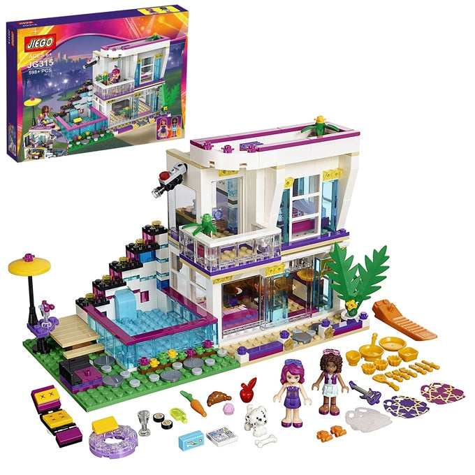 JIEGO Pop Star Livi's House Building Blocks Set for Girls – 598+ Pcs | Ages 6+ - JG315