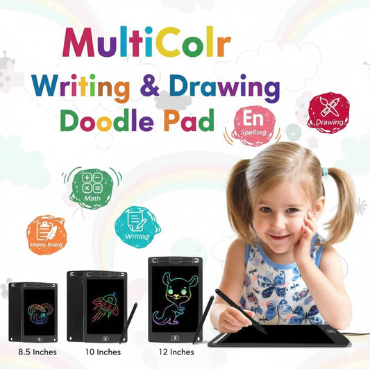 LCD Writing Tablet - Multicolor Doodle Pad for Kids | 8.5, 10 & 12 Inch