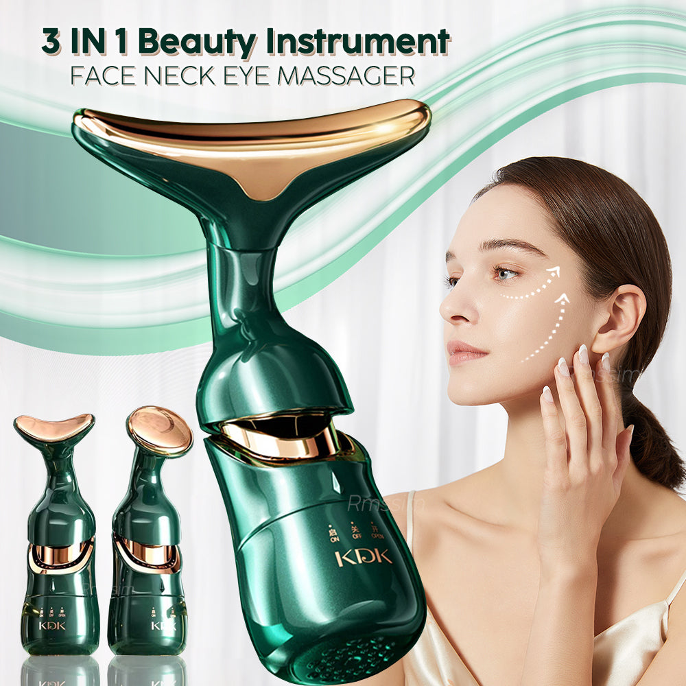 3-in-1 Face, Neck & Eye Beauty Massager – Spiral Interchangeable Heads