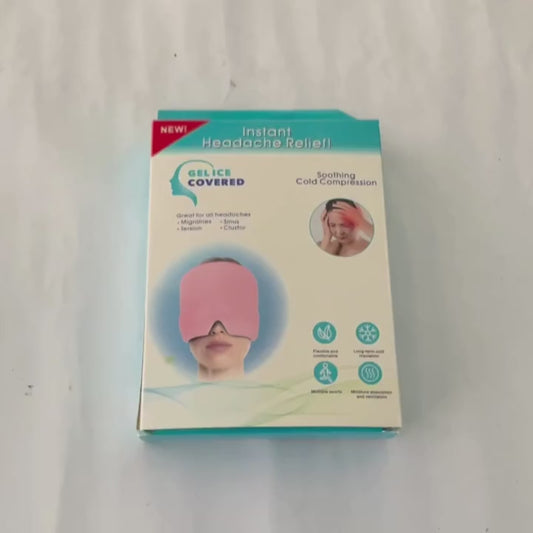 Migraine Relief Gel Ice Headache Cap – Cooling Eye & Forehead Wrap