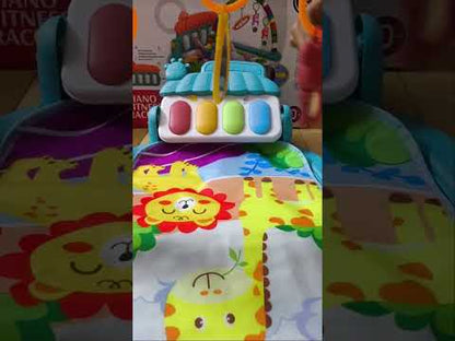 3-in-1 Musical Baby Play Gym & Activity Mat Fitness Rack with Piano Keyboard