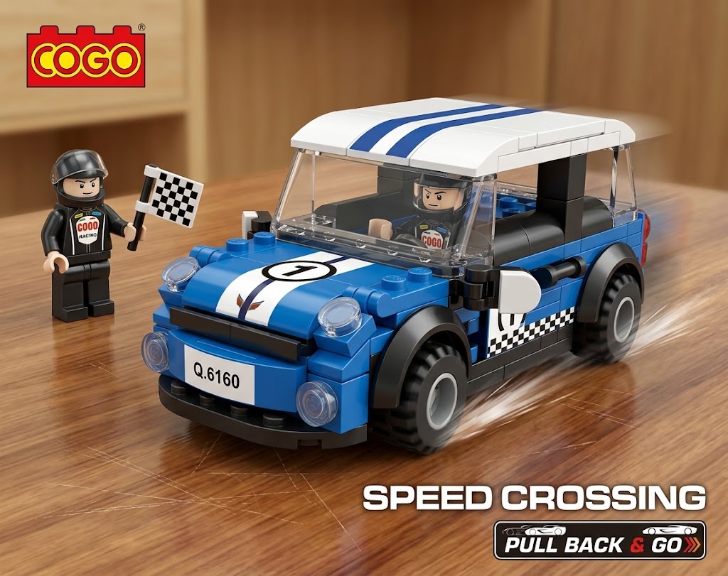 COGO Speed Crossing Pullback Racing Car Building Blocks – 182 Pcs (Ages 6+) - 3427