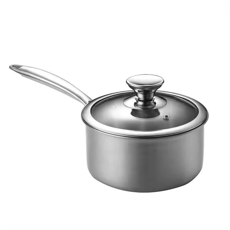 Triply Honeycomb Design Stainless Steel Saucepan – 18 cm with Glass Lid