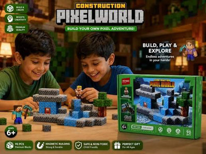 Sembo Pixel World Magnetic Building Blocks – Cold Winter Set 4-in-1 | 90 Pcs | Ages 6+ - 301403